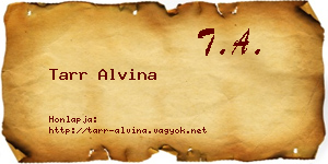 Tarr Alvina névjegykártya